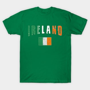 Retro Flag of Ireland Irish St Patrick's Day T-Shirt